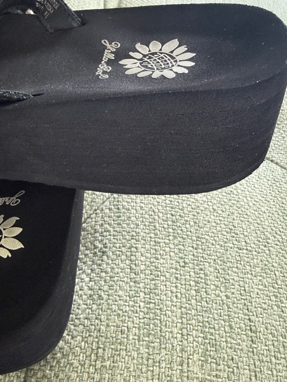 Yellow Box Black Jeweled T-Strap Sandals - Picture 9 of 9